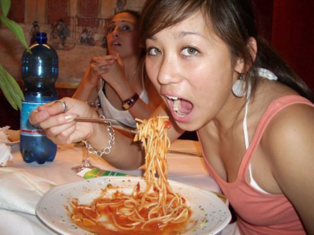 This is not the proper way to eat spaghetti.