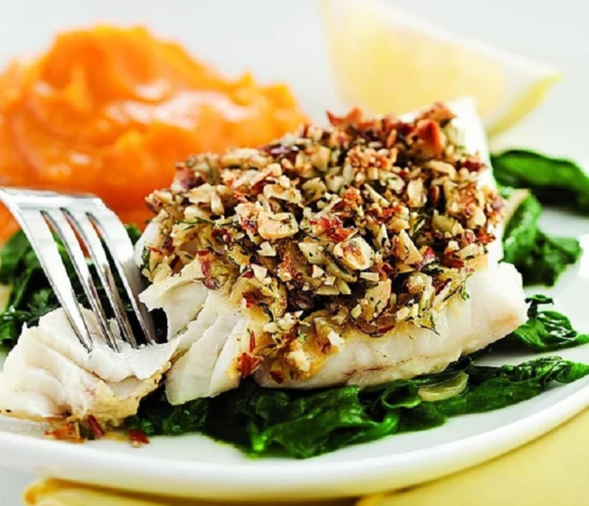 Almond and lemon crusted fish