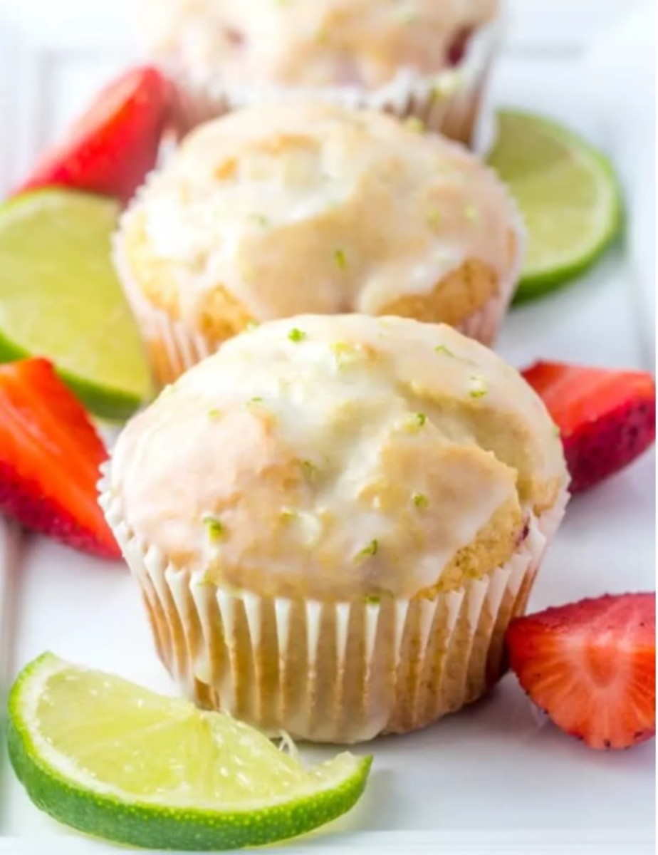Strawberry lime muffins