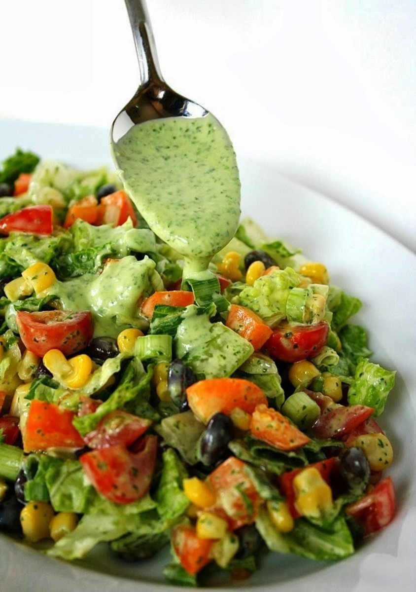 Southwestern chopped salad with cilantro dressing