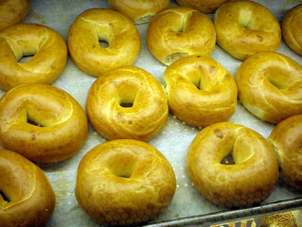 Bagels fresh out of the oven