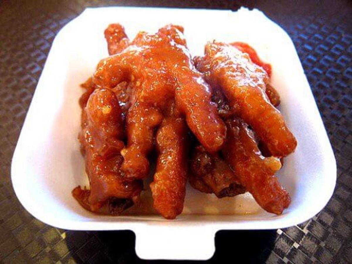 Did you know that cooked chicken feet will expand? A good example is chicken feet prepared in the Chinese dim sum style, above.