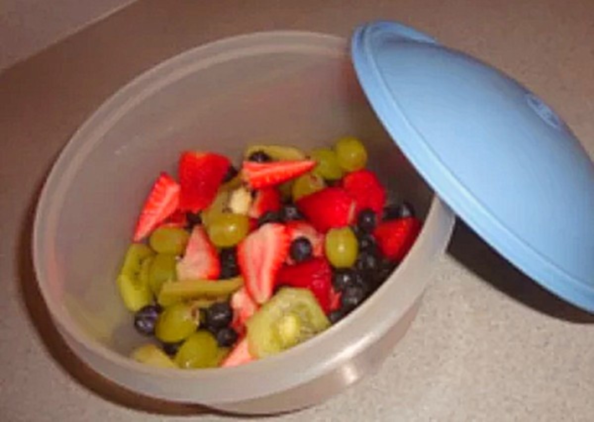 Fresh fruit salad to go! I love this container its great for keeping in the fridge or travel.