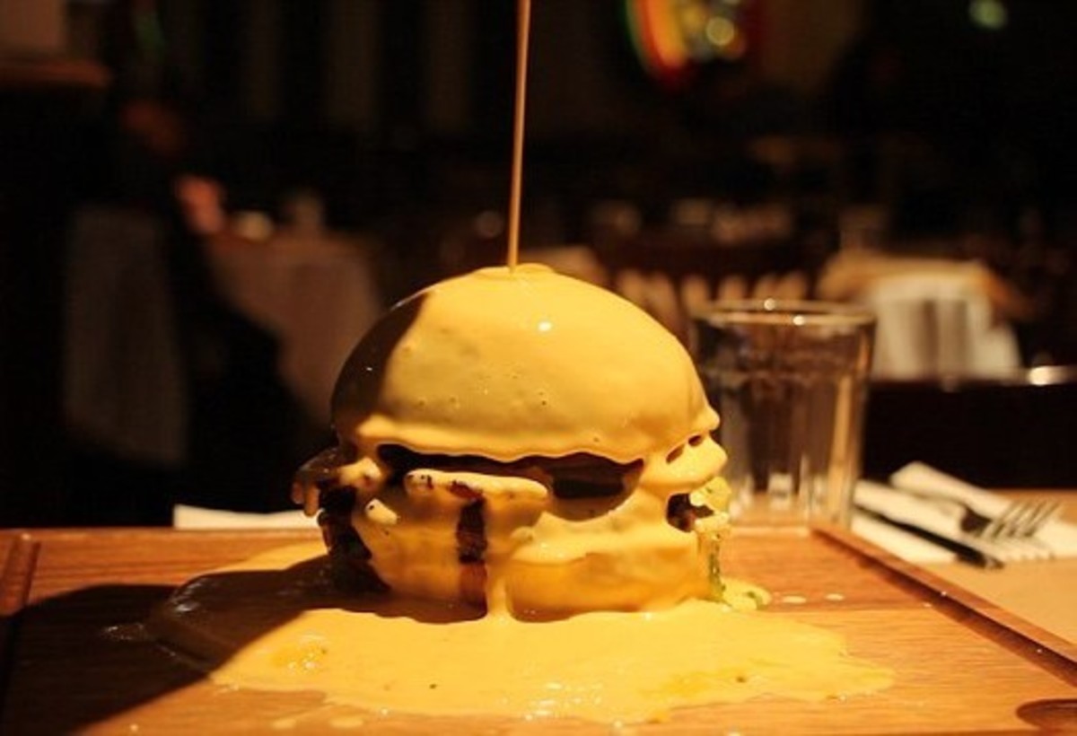 Burgers drowned in cheese