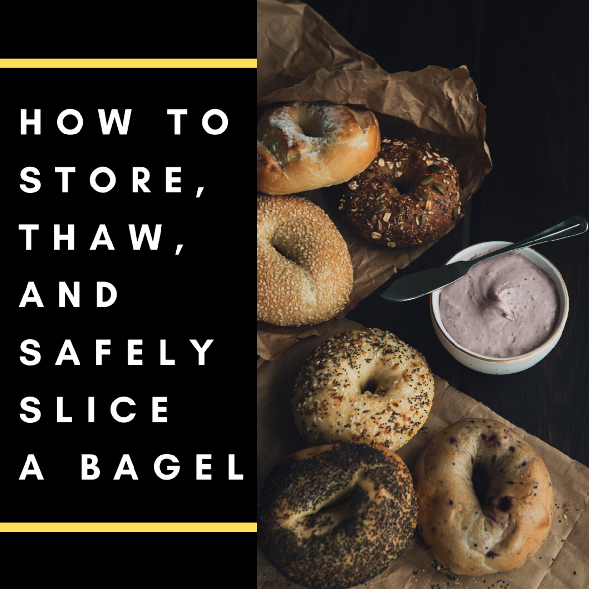 Learn the best methods for slicing and storing a bagel. 
